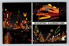 Blackpool Illuminations, Shell Vintage Postcard picture