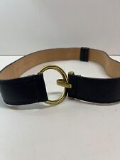 1990's WCM New York Black Leather Belt with Gold Accents  picture