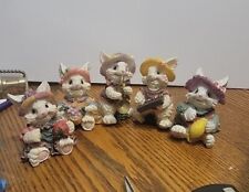 (5) Vintage EASTER BUNNY Resin Figurines Rabbits Lot 3.5