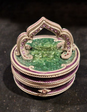 Jay Strongwater Enameled Trinket Box Gorgeous Swarovski Lavender Crystal's - picture