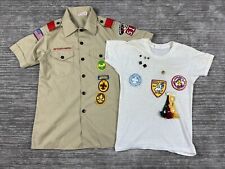 Vintage Boy Scouts of America BSA Shirt Boys 16 Patches, pins, webelos, etc picture