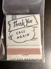 MATCHBOOK - THANK YOU - CALL AGAIN -  CHICAGO MATCH CO - UNSTRUCK picture