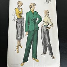 Vintage 1950s Advance 5474 Jacket Weskit Vest + Slacks Sewing Pattern 16 USED picture
