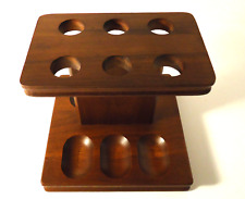 Pipe Stand  - Decatur, 6  Pipe- Solid Walnut Wood Rack Stand Holder MCM picture