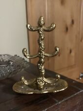 Vintage MCM Gold-tone Brass Tree Ring Holder picture