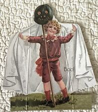 NOS Halloween Victorian Inspired Boy Ghost Vtg Greeting Card Old Print Factory picture