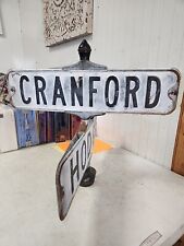 OLD Cast Iron Cranford & Hodge Auto Traffic Sign  Advertising  picture