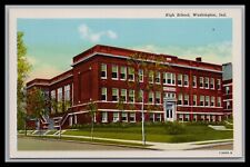 Historic c1925 WASHINGTON INDIANA HIGH SCHOOL Genuine Curt Teich AMERICAN ART WB picture