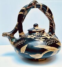 Lombok Sasak Art Clay Pottery Decorative Applied Floral Design Snake Tea Pot 9