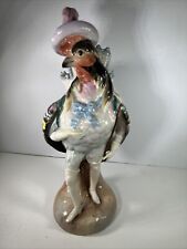 Fancy Rooster Hand Painted #1241 Multi-Colored 10” Vintage Porcelain Basket Hold picture