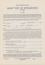 1939 Canada ~ The Dominion Tests ~ Group Test of Intelligence (Advanced) 6 Pages picture