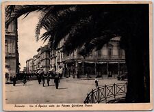 VINTAGE POSTCARD CONTINENTAL SIZE VIA D'AQUINO STREET SCENE TARANTO ITALY 1930s picture