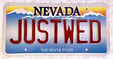 JUSTWED Souvenir Vanity License Plate Nevada Just Wed Just Married Wedding Gift picture