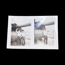 Antique WWI Military Photo | Soldiers | Tank | Sepia | Wallet Sized picture