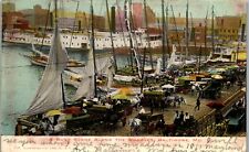 Wharves Baltimore Maryland busy scene UDB 1906 Vintage Postcard BB1 picture