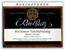 1970's-80's Rheinhessen Rollboots Alsheimer German Wine Label Original S35E picture