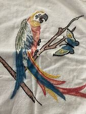 Colorful Vtg Handmade Embroidery Butterfly Parrot  42