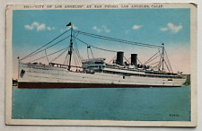 ca 1920s CA Postcard Los Angeles San Pedro Steamship 