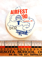 LITCHFIELD MINNESOTA AIRFEST Vintage Pinback Button 1990 PINIG picture