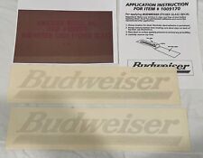 2 Original Vintage Budweiser Beer Logo Etched Glass Decal Stickers 16”x3.5” picture