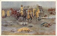 Postcard C-1910 Charles Russell Cowboy Artist Rainy Camp morning TP24-3411 picture