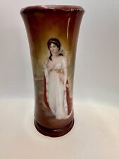 Beautiful Antique Full Length Queen Louise of Prussia Portrait Porcelain Vase 7” picture