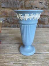 Vintage Wedgwood Blue and White Queen’s Ware Etruria Vase 6 3/4 Inches picture