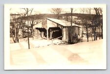 RPPC Middlebury Vermont Doubled Covered Bridge Vintage Real Photo Postcard picture
