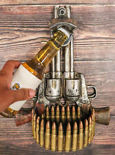 Western Cowboy Dual Pistol Guns And Bullets Wall Bottle Cap Opener With Catcher picture