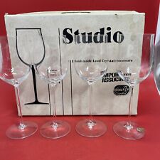 Vintage Studio Tulip Wine 10oz Set of 4. Bohemia Crystal. picture