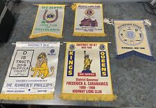 Vintage LOT of 5 Lions Club Banners New York Long Island NY picture