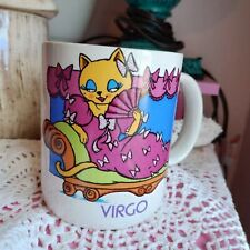 Vintage VIRGO Zodiac Sign Kitty Cat Astrology Horoscope Coffee Mug picture