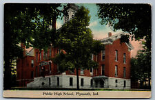 Postcard Indiana IN c.1900s Public High School Plymouth Y7 picture