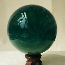 2.0lb Super Beautiful Dark Green Clear Fluorite Crystals Sphere Healing Display picture