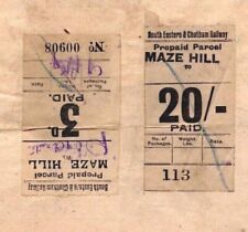 GB RAILWAY WAY BILL SE&CR *MAZE HILL* Stamps 1923 Note Rare 20s High Value RL28 picture