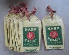 Lot Of 10 Old Vintage 1940's - HARP Plug Cut - CLOTH TOBACCO BAGS - John Weisert picture