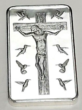 Jesus Christ 10 Commandments Silver Bar God Crucifix Spirituality Easter Old UK picture