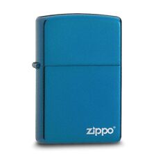 *BRAND NEW* Zippo Logo Sapphire Blue Metal Lighter GP8198 picture