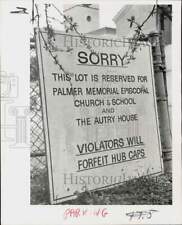 1979 Press Photo No parking sign at Palmer Memorial Episcopal Church. picture