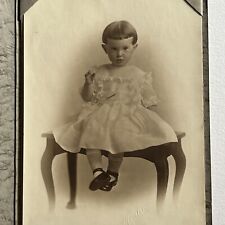 Antique Folder Photograph Adorable Little Girl Super Cute Haircut Columbus OH picture