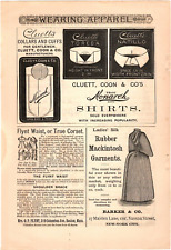 1890 Print Ad Cluett,Coon & Co Collars Cuff Monarch Shirts/Barker Rubber Mac picture