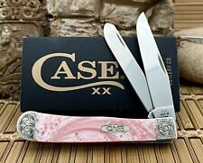 Case XX USA Superb Custom Pink Pearl Scrolled AAA++ Trapper Pocket Knife picture