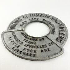 Viking Texas Automatic Sprinkler Fire Dept Connection Wall Plate Cast Vintage picture