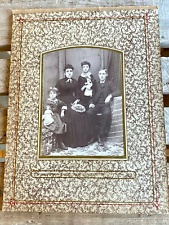 Antique Victorian Photo Cabinet Cards Doll Double sided Frame Seaweed design picture