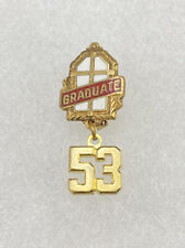 VINTAGE 1953 Graduate Pin Red White Enamel Class Of 53 Brooch picture