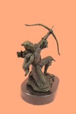 Original Kamiko Samurai Warrior With Bow Bronze Sculpture Statue Lost Wax Decor picture