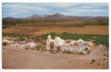 Tucson AZ Postcard Aerial View Mission San Xavier Del Bac picture