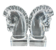 Steuben Crystal 7779 Horse Head Paperweight (Pair of 2) picture