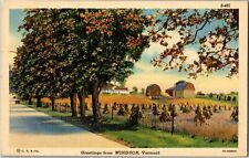 Scenic, Greetings from Windsor VT c1940 Linen Vintage Postcard F06 picture