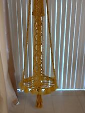 Vintage 70s 80s  Mod Macrame Hanging Table Or Hanging Planter  picture